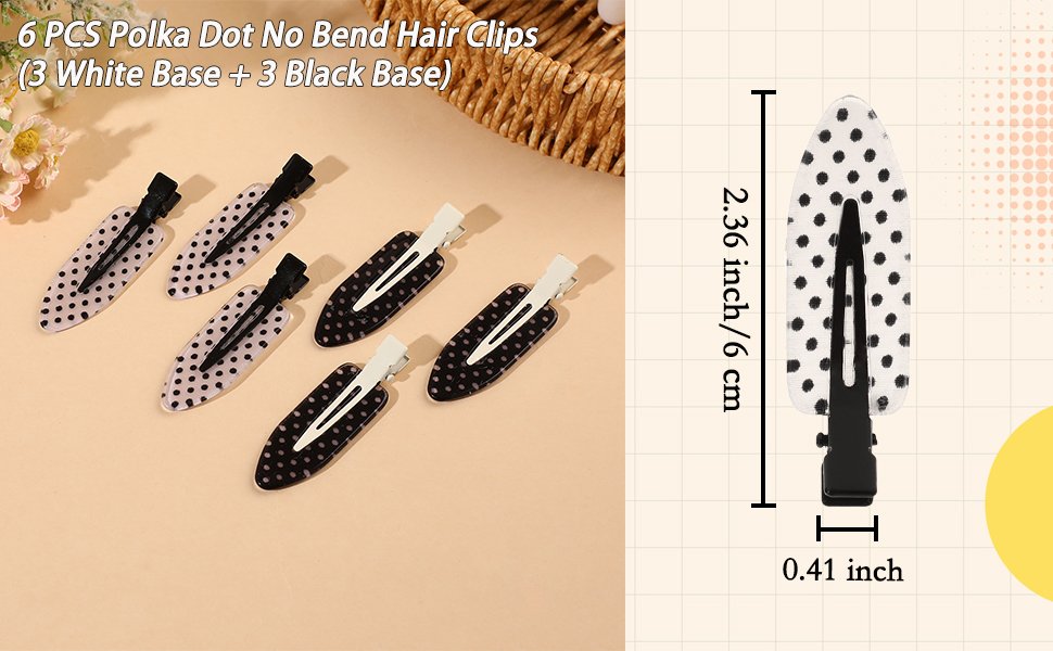 polka dot hair clips,no bend hair clips,no crease hair clips,makeup hair clips,styling hair clips