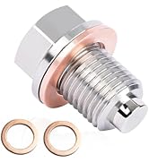 M14 x1.5 Magnetic Oil Drain Plug with 2pcs Oil Drain Plug Gaskets Engine Parts Kit,Stainless Stee...