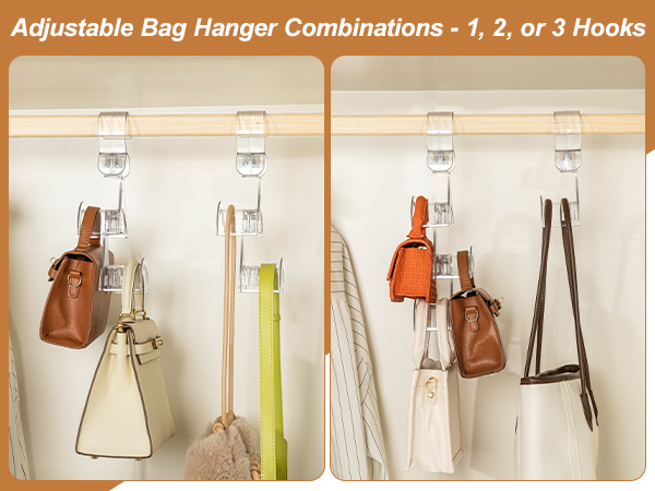 premium clear closet handbag hanger