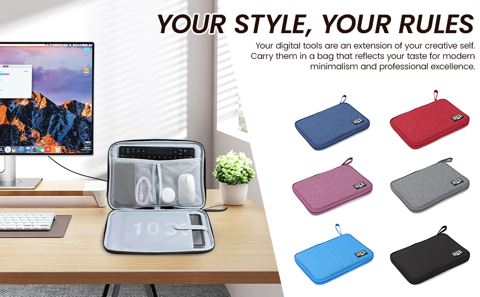 Multi-functional iPad sleeve for 12.9 inch iPad Pro in multiple aesthetic colors.