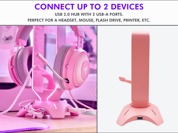 pink gaming headset stand rgb