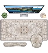 Mousepad Set,Keyboard Mat+Wrist Support Mouse Pad+Wrist Rest Pad+Coaster | With Non-Slip Rubber B...