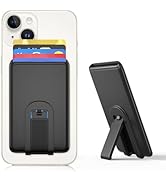 Senose Silicone Phone Wallet with Stand, Anti Slip Credit Card Holder for Most Smartphones - Black