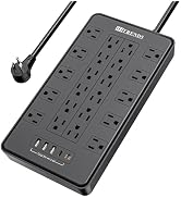 HITRENDS Power Strip with USB C, Surge Protector Power Strip with 22 Outlet & 3 USB A Ports & 2 U...