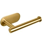 Self-Adhesive Stainless Steel Wall Mounted Toilet Paper Holder - Adhesive Mounting, No Drilling -...