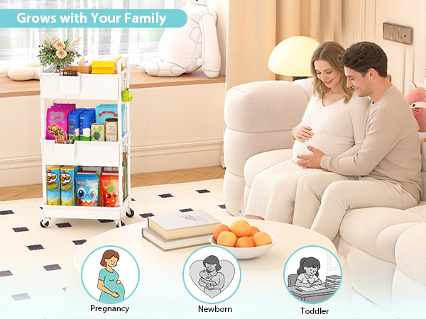 Baby Diaper Caddy Organizer Cart