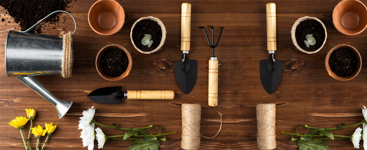 The mini garden tools kit is especially good for office gardening, desk gardening and indoor plants