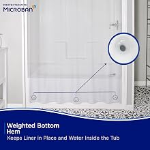 Microban_Medium Weight PEVA Shwr Liner_Weighted Hem_Clear