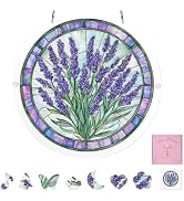 Acrylic Puzzle Suncatcher, 83 Pieces Lavender DIY Acrylic Sun Catcher Puzzle Kit for Doors Garden...