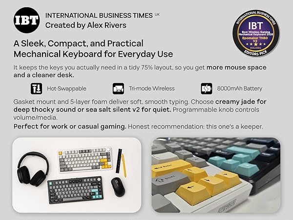 EPOMAKER TH80 V2 Tri-Mode Wireless Mechanical Gaming Keyboard