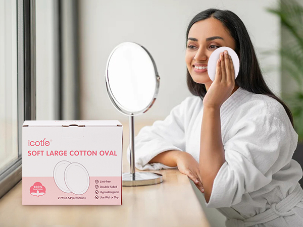 100 Count ICOTLE Soft Large Cottton Oval