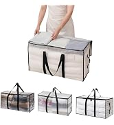 BLIRITEL Clear Extra Large Moving Bags,Heavy-Duty Waterproof Storage Tote Bag with Reinforced Han...