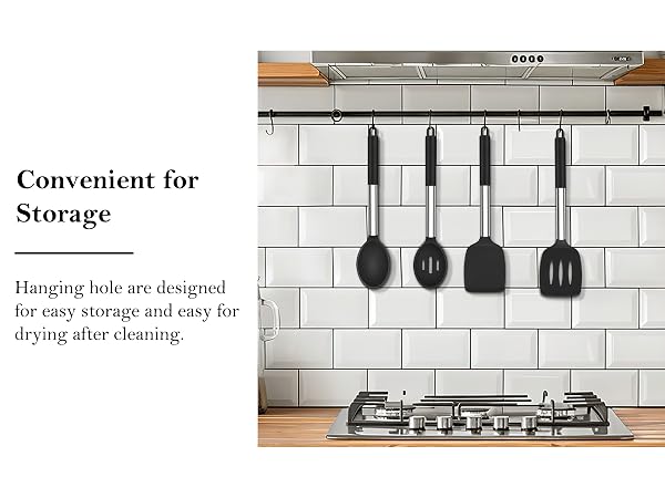 Black Cooking Utensil Set of 4