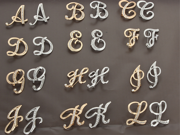 Alphabet Brooch Set