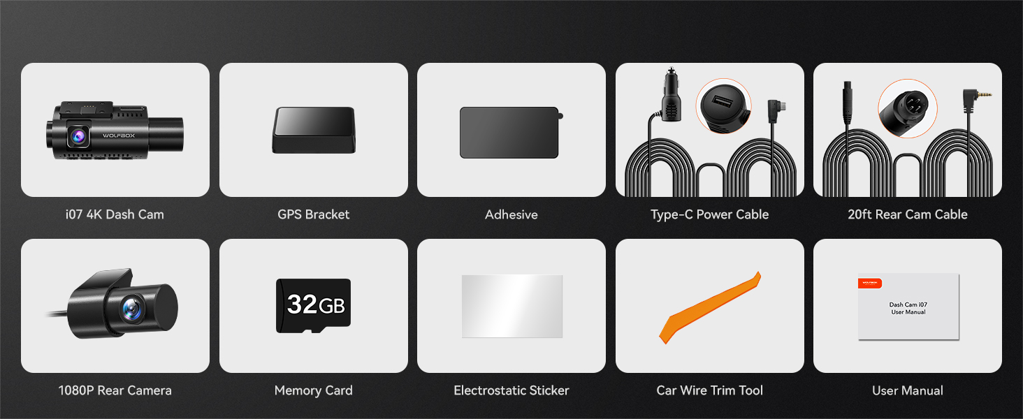 dash cam front and rear inside