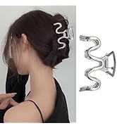 JATOMSSM Hair Claw Clips Metal Sliver Hair Clips for Thick Hair Small Wave Design Claw Clips for ...