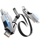 Vexipia 4-in-1 Long USB C Cable 100W 10FT Compatible with Lightning Cable [Fast Charging & Data T...
