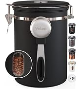 Veken Coffee Canister with Window,Coffee Bar Accessories,Airtight Stainless Steel Kitchen Food St...