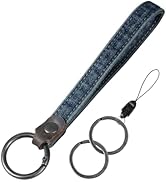 Fishent Denim Wristlet Keychain for Women Men, Cute Key Chain, Wrist Lanyards for Car Keys ID Bad...