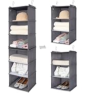 GRANNY SAYS 6-Shelf Hanging Organizer for Closet, Separable to 2 Pack 3-Shelf Hanging Shelves, Ha...