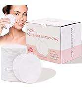Oval Cotton Pads (100 Count) Ultra-Soft Cotton Ovals 100% Cotton Spunlace Purely Physical Technol...