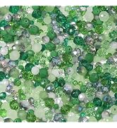 Songxi 1000pcs 4mm/6mm/8mm Green Glass Beads for Jewelry Making, 10 Style 3 Size Crystal Beads fo...
