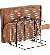 ziroland 5-Slot (Two Size Slots) Cutting Board Organizer, Bakeware Organizer, and Kitchen Cabinet...