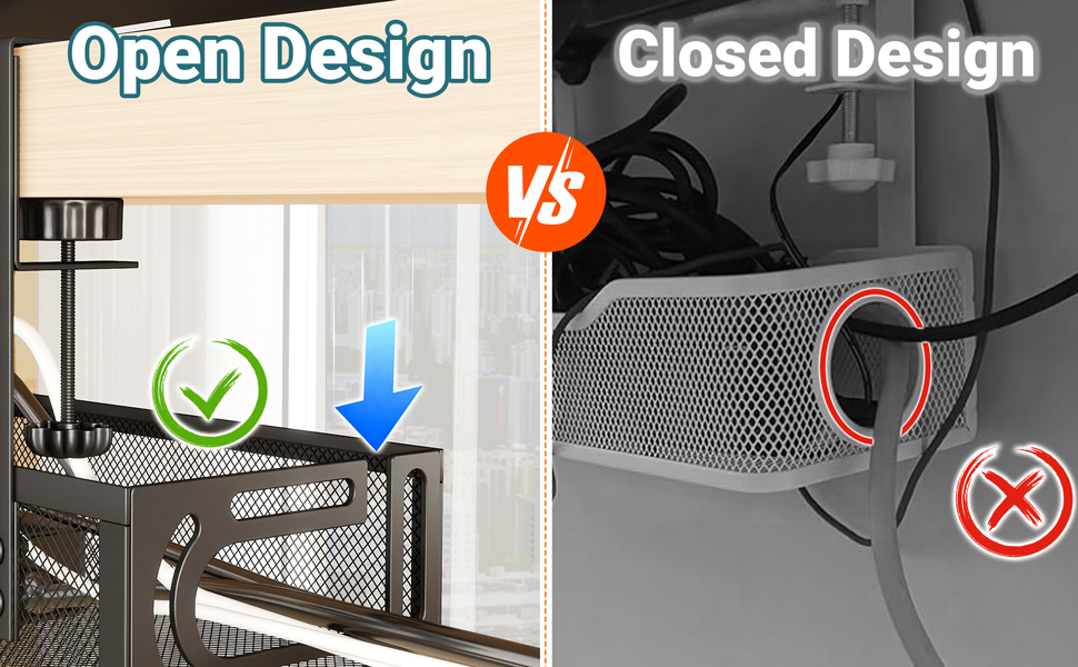 Under Desk Cable Management Tray, Cord Organizer for Table, under desk wire management