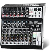 MICNAUX Audio Mixer 8 Channel Professional Sound Mixer Console with 99 DSP Effects, Mixing Board ...