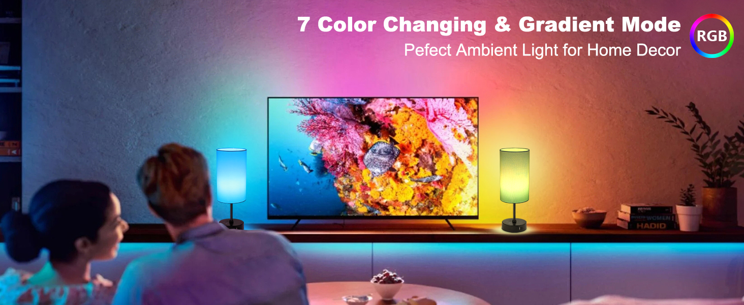 RGB 7 colors mode as ambient light for special occasions like dating, party, home cinema.