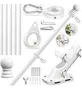 REERON Flag Pole Kit for House, 6 FT Stainless Steel Spinning Flag Pole, 1" Rustproof Porch Flagp...