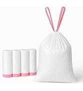 13 Gallon Drawstring Trash Bags for Kitchen – Tall White Garbage Bags with Easy Tear-Off Roll, He...