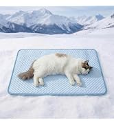 YQLKYMLO Dog Cooling Mat for Small Dogs, QMAX>0.4 Breathable Cool Pet Crate Pad Indoor for Cat wi...
