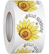 Louise Maelys 500 Pcs Sunflower Hello Sunshine Stickers Roll, 1.5 Inch Holiday Stickers for Kids ...