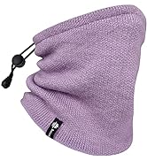 Botack Knit Ski Neck Warmer, Thick Fleece Winter Warm Neck Gaiter with Adjustable Drawstring for ...