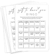 Sahjzk Get to Know You Bingo Cards, 25 Unique Sheets, Ice Breaker Game, Engaging Team Building Ga...