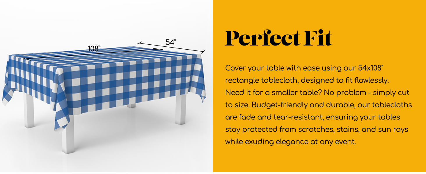 Grandipity Rectangle Tablecloth GINGHAM BLUE