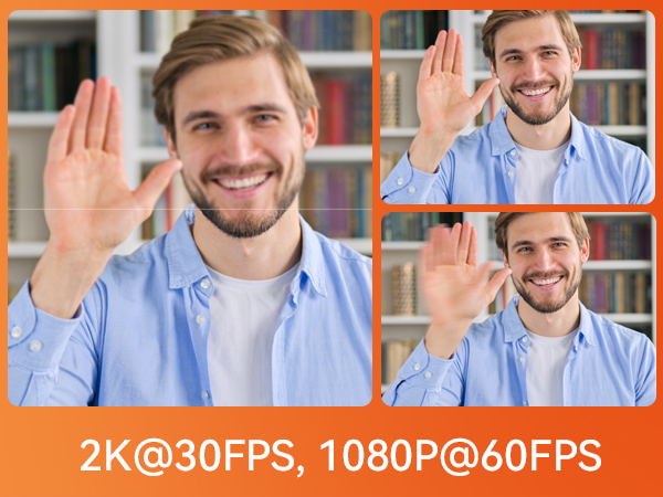 V11 2K Webcam for PC, 1080P 60FPS FHD Web Camera with Microphone&Privacy Cover, USB Plug&Play