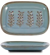 HighHerz Aesthetic Ceramic Soap Dish for Shower, Soap Holder with Raised Relief, Shower Soap Dish...