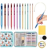 Aeelike Interchangeable Tunisian Crochet Hooks Set, 12 Sizes Colorful Tunisian Crochet Hooks Set ...