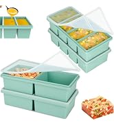 2 Cup &1 Cup Silicone Freezer Trays with Lids, Silicone Soup Freezer Molds, Easily prepare portio...
