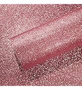 VEELIKE Pink Glitter Wallpaper Stick and Peel Sparkle Pink Glitter Contact Paper for Bedroom 15.7...
