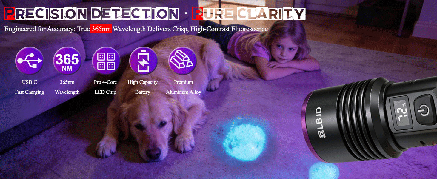 365 NM uv Black Light Flashlight