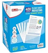 Rubex Sheet Protectors 8.5 x 11 inch Clear Page Protectors Plastic Sleeves Reinforced 11 Hole fit...