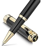 MCNTEIK 317 Rollerball - Stunning Luxury Black Lacquer Pen with 24K Gold Finish, Schmidt Black In...