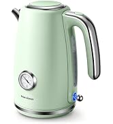 Narcissus Retro Electric Kettle, 1.7 Liters & 1500 Watts Rapid Boils, One-touch Lid Opening, with...