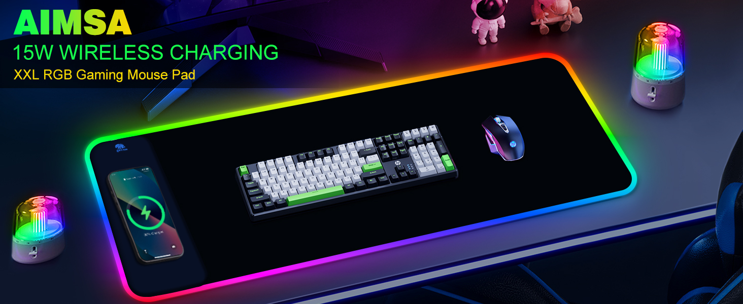 15W wireless charging mouse pad