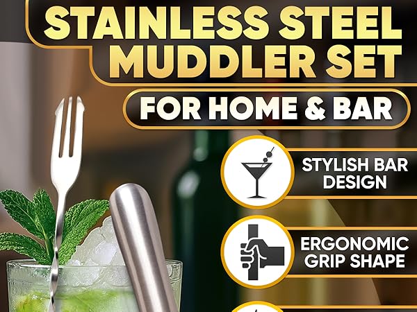 muddler for cocktails mixed drink accessories long handle spoon bar spoon cocktail mixing