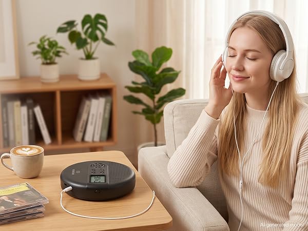 MEGATEK Portable CD Player with Stereo Headphones