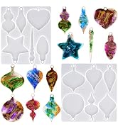 Actvty Silicone Molds - 2 Pcs Christmas Ornaments & Pendant Molds for Epoxy Resin DIY Crafts & Je...